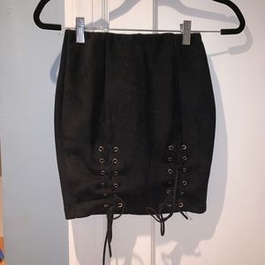 Seek Black Felt Mini Skirt